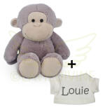 Knuffel aapje met gepersonaliseerd t-shirtje (klein)